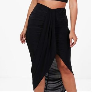 ***NWT**  Black Wrap Front Maxi Skirt
